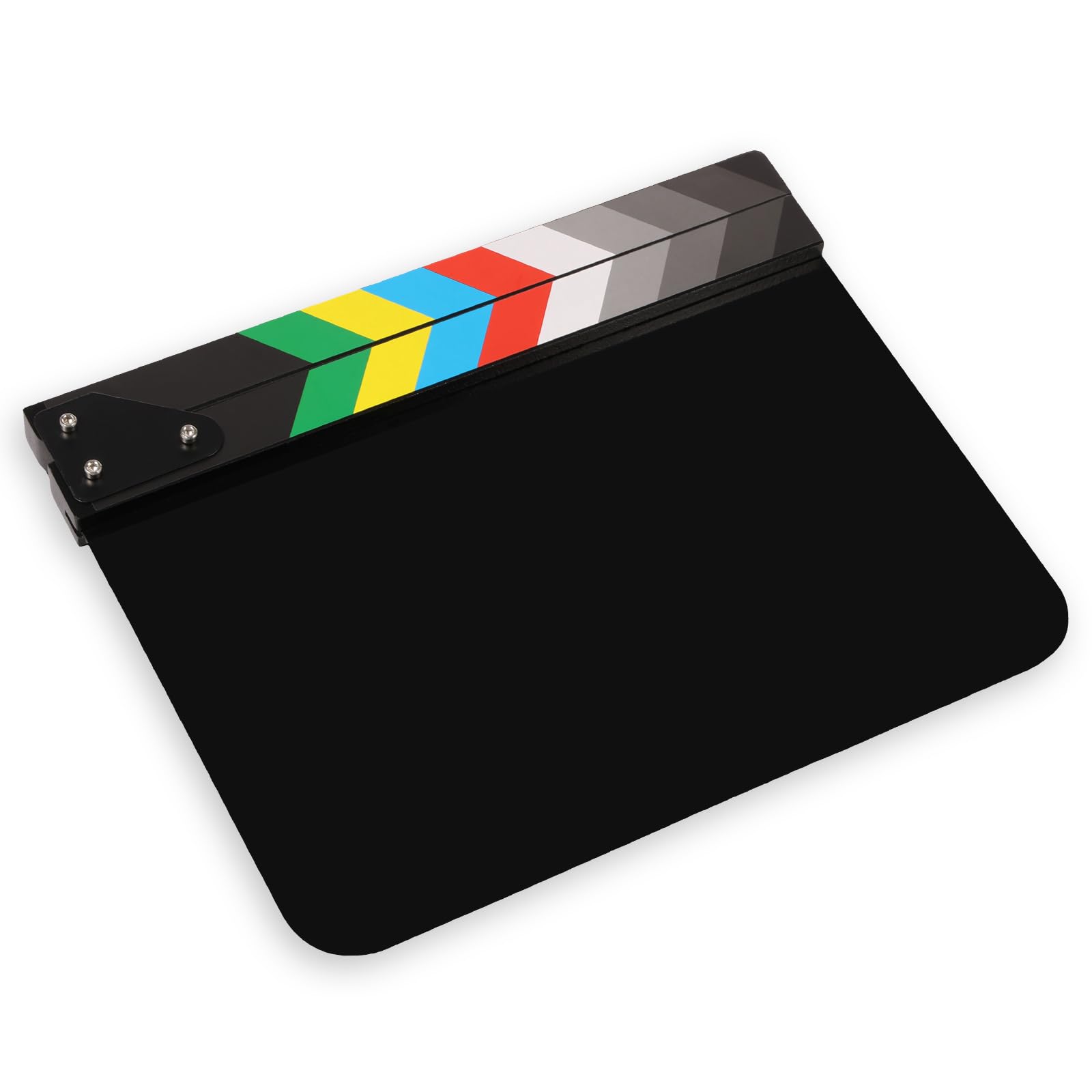 BOBASH Blank Acrylic Plastic Clapboard 30x25CM Director's Clapper Board Dry Erase Cut Action Scene Film Clapboard for Camera Film Studio Home Movie Video (Black)