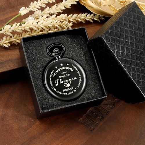 Image of Engraved Pocket Watch for Men Borther Gifts for Graduation Fathers Day Birthday Xmas Valentines Day Gifts for Brother
