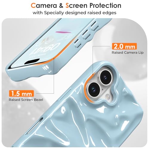 Coque de téléphone brillante avec effet ondulation d'eau pour iPhone 17