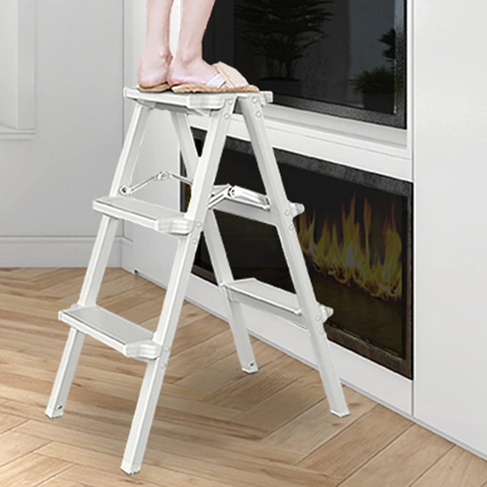 LUNEZY Holztritthocker 2-Stufen-Hocker für Kinder Holztritt-Kinderhocker mit Griffen für Badezimmer, Küche, Schlafzimmer, Spielzimmer und Wohnzimmer Maximale Belastung 150 kg