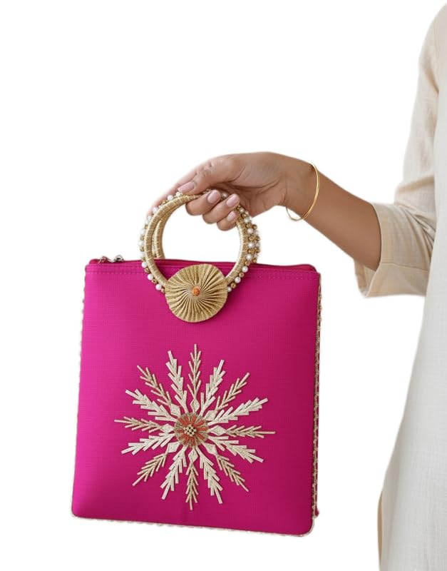 Gota Glamour bagPotali Bag for Wedding Party & Festive Use | Bridal Return Gift Potli Handbag_37-picture-37