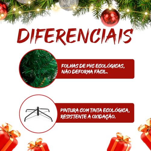 Árvore De Natal 1,50cm Pinheiro Luxo 450 Galhos Cheia Resistente Pinheiro De Natal Tradicional Verde