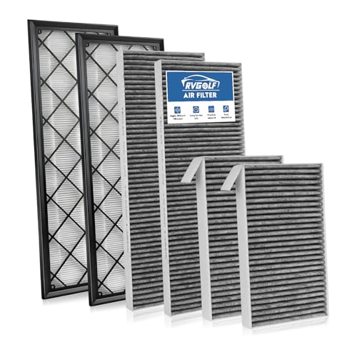 RVgolf 6 PCS Cabin Air Filters for 2020-2025 2026 Tesla Model Y 2025-2026 Model Y Refresh (Juniper) Launch Internal and External Air Intake Filter AC Filter Replace 165837500A 165837600A Accessories