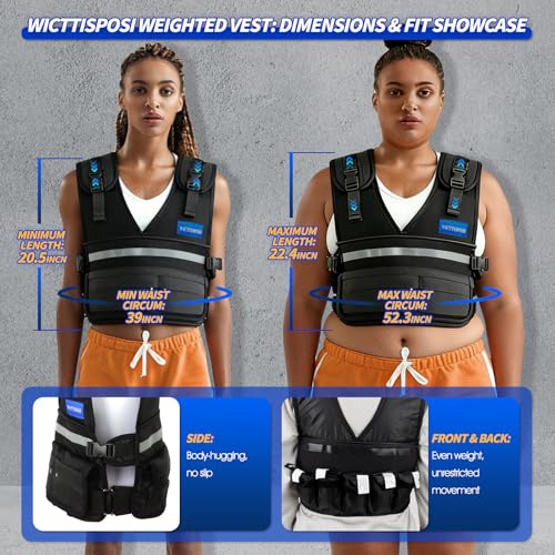 Image of Adjustable Washable Weighted Vest for Women Men, Flexible Cushioning & 4-Layer Breathable Fabric, V-Neck for Walking, Running & Strength Training