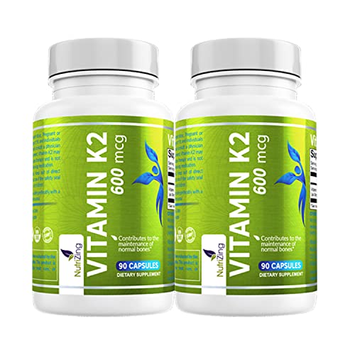 NutriZing K2 Vitamin Supplement MK7600mcg High Strength VIT K290