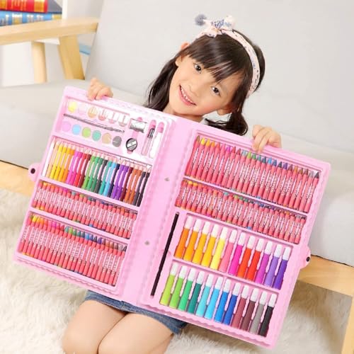 Image of Deluxe Drawing and Painting Art Set Crayon Color Set for Kids | Case Art & Craft Supplies | Great return Gift (Modern, 168)