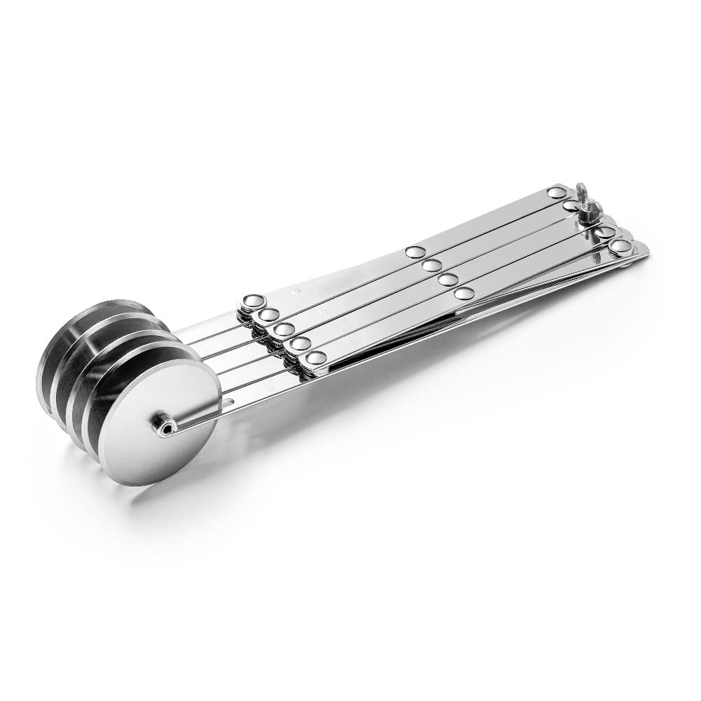 Tagliapasta a 5 Ruote, Tagliapizza, Tagliafacile, Acciaio Inox, Ruote Regolabili, Divisore per Torte per la Cottura in Cucina, Spessore del Cinturino Regolabile