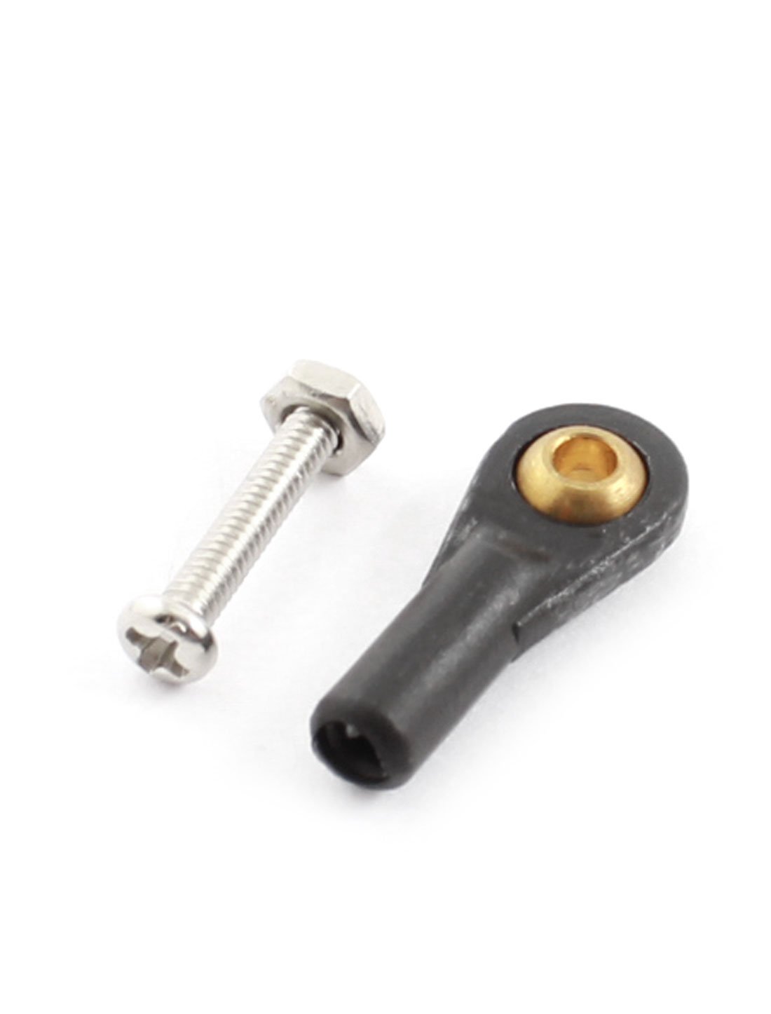 Aexit 8Pcs RC Electrical equipment Car Boat Black 2X18X2mm Rod End Metal Ball Head Joints Set w Screws