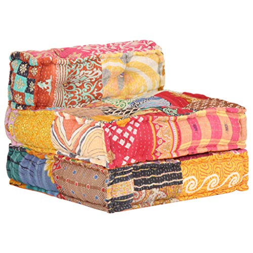 vidaXL Pouf Modular Sitzpouf Sitzpuff Sitzhocker Bodenkissen Sitzkissen Ottomane Hocker Chaiselongue Patchwork Sitzmöbel… – Bild 7