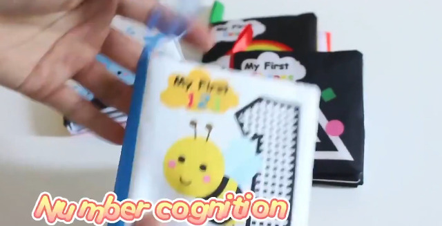 Libri In Stoffa Per Neonati 0-3 Anni - 4 Pezzi Bianco E Nero, Sensoriali Montessori, Con Sonagli - Foto 2