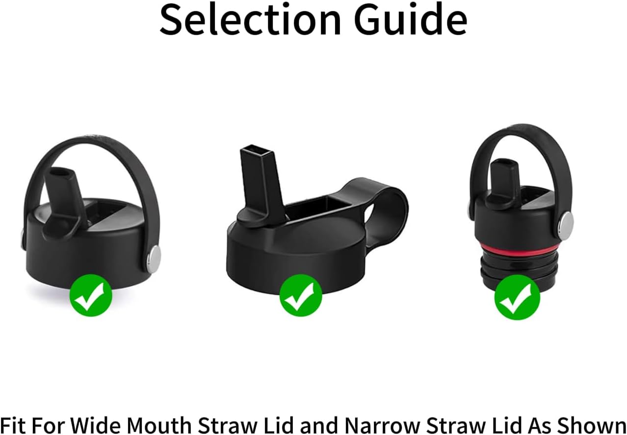 Straws Replacement Compatible with Hydro Flask Water Bottle 32oz,40 Oz -For Hydroflask Tumbler Press In Straw Lids,8 BPA- Free Long Straws,2 Straw Brushes - Image 2