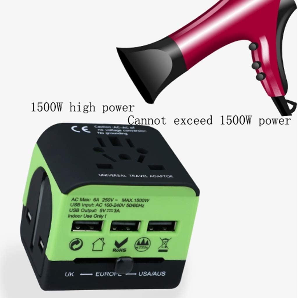 Adattatore da Viaggio Universale 100-250 V Un Adattatore per Presa CA per Caricabatterie da Parete Internazionale per Europa Regno Unito USA AU Asia 150+ Paesi