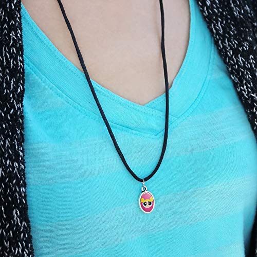 GRAPHICS & MORE Powerpuff Girls Bubbles Head Antiqued Oval Charm Pendant with Black Satin Cord3