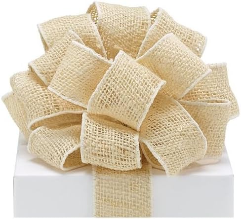 #16 CREAM BURLAP WIRED RIBBON