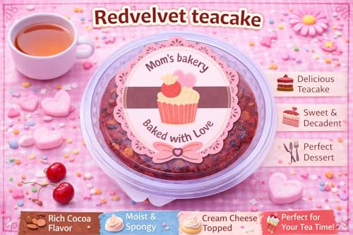 Image of MOM'S BAKERY Red Velvet Cake 250g | Eggless | Vegan, Soft & Moist Tea Cake | Made with Premium T45 Flour | Fresh Home Baked | No Egg, Vegetarian | Freshly Baked Bakery Style Dessert | Perfect for Tea Time & Snacking | Rich Red Colour