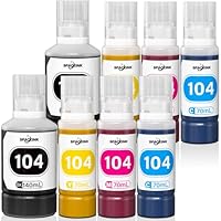 Tinte 104 Multipack 2 Sätze kompatibel für Epson 104 Tinte ET-2820 ET-4800 ET-2870 ET-2810 ET-2862 ET-2826 ET-2856 ET-4810 ET-2811 ET-2812 ET-2814 ET-2815 Drucker(2 Schwarze 2 Cyan 2 Magenta 2 Gelb)