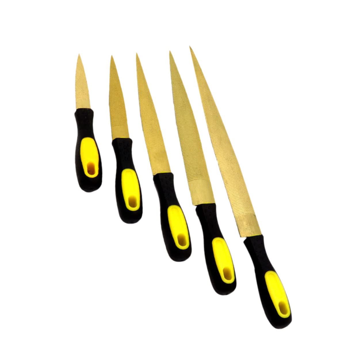 UKCOCO Jeu de 5 Limes à Bois en Acier au Carbone, Outil de Travail du Bois pour Sculpture, Ébauche et Limage, pour Menuiserie et Réparation
