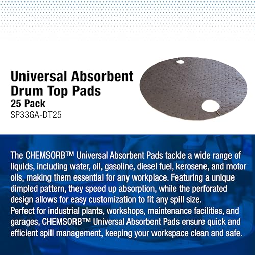 Image of Universal Absorbent Drum Top Pads, 25 Pack Box