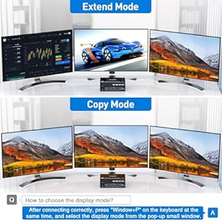 KVM Switch 3 Monitors 2 Computers, HDMI + DisplayPort KVM Switcher 8K@30Hz/4k@144Hz for 2 Computer Share 3 Display and 4 USB 3.0 Devices
