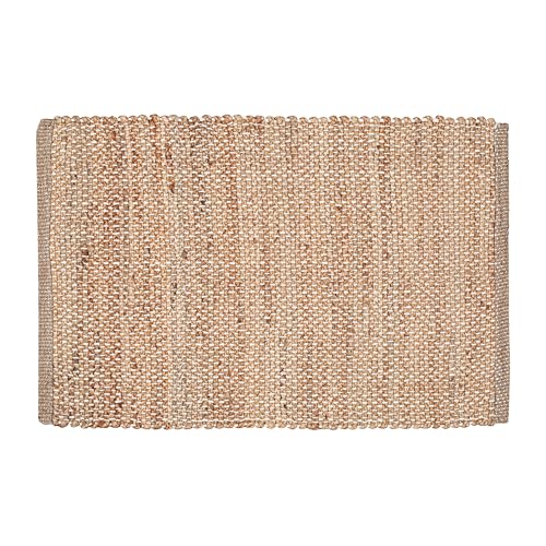 Tapete decorativo de yute natural 2'x3' tejido a mano miniatura 3