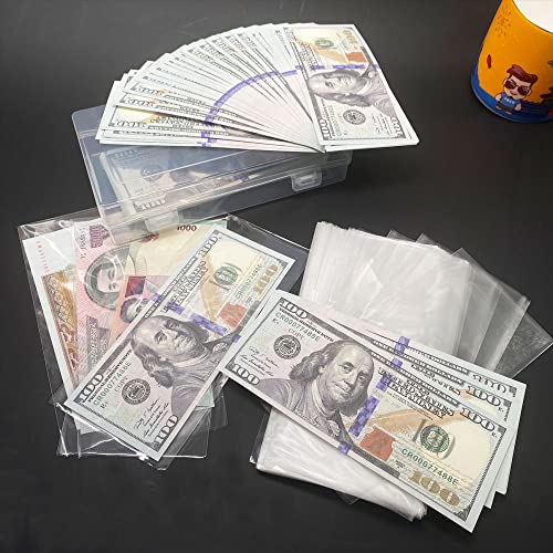 Smatagee 200 fundas transparentes para billetes con caja miniatura 6