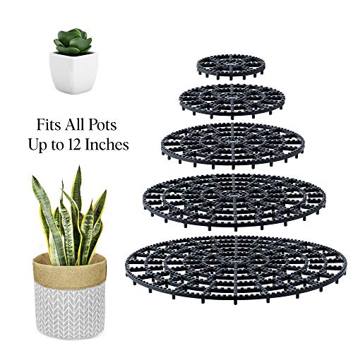 Patio & Deck Floor Protector (Set Of 4) 12 Inches Perfect Plant Trivet To Prevent Rot And Damage On Deck Or Patio Floors Short Potted Plant Stand #TOP6