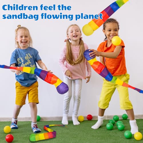 Phlognfy Rainbow Tail Ball, 4Pcs kometenball schweifball kinder, Kinder Wurfspielzeug Sportbälle Für AußEn Innenbereich