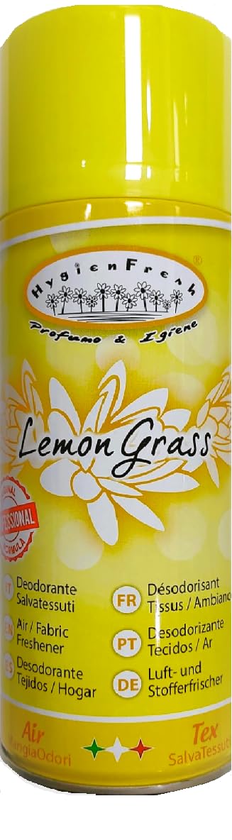 HygienFresh LemonGrass 3 Deodorante per Tessuti Spray da 400 ML (Lemon Grass)