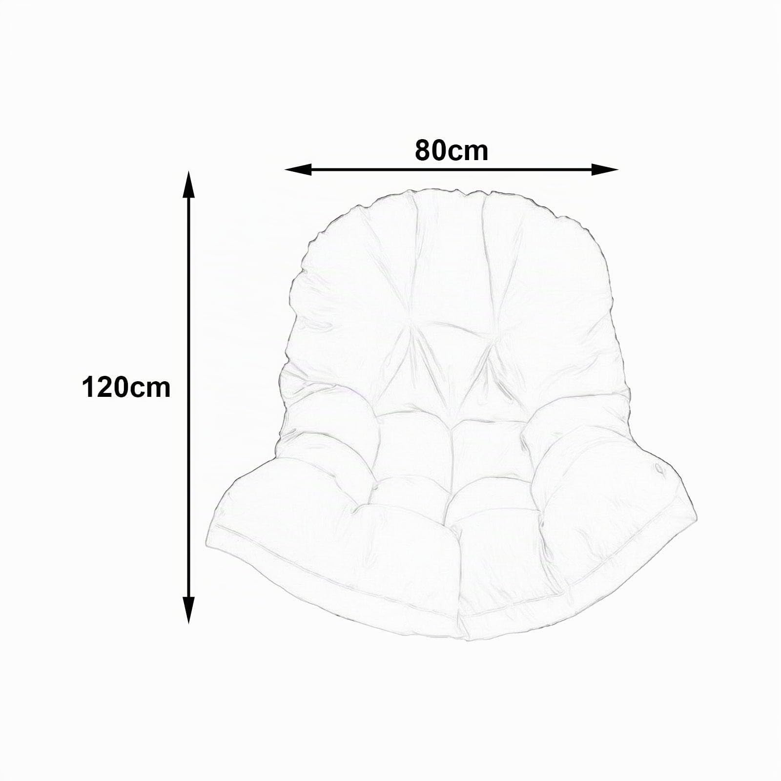 Cojín Colgante para Silla de Huevo, Cojín para Asiento de Exterior, Accesorios para Muebles, Tapete para Silla de Jardín para Decoración, Caqui