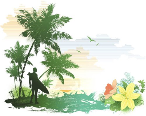 PEMA Indigos Wandtattoo – Lachende Sonne Am Strand, Selbstklebend Für Glatte Oberflächen