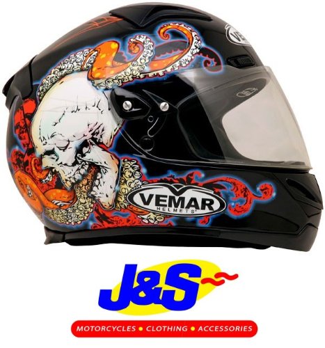 VEMAR ECLIPSE UNDER THE PILLOW MOTORCYCLE HELMET MOTORBIKE J&S