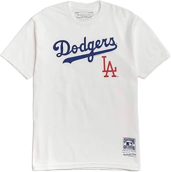 Mitchell & Ness Mens T-Shirt Los Angeles Baseball Tee White