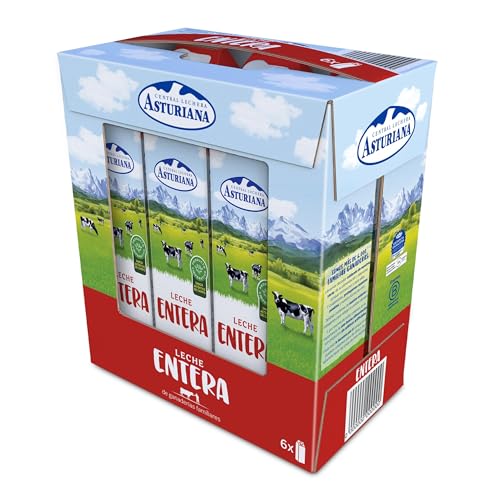 Central Lechera Asturiana Leche Entera, Pack 6 x 1L