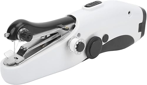Miniatura 1 de Máquina de coser de mano con diseño de doble aguja, mini máquina de coser eléctrica portátil para el hogar, ideal para coser básica en varias telas
