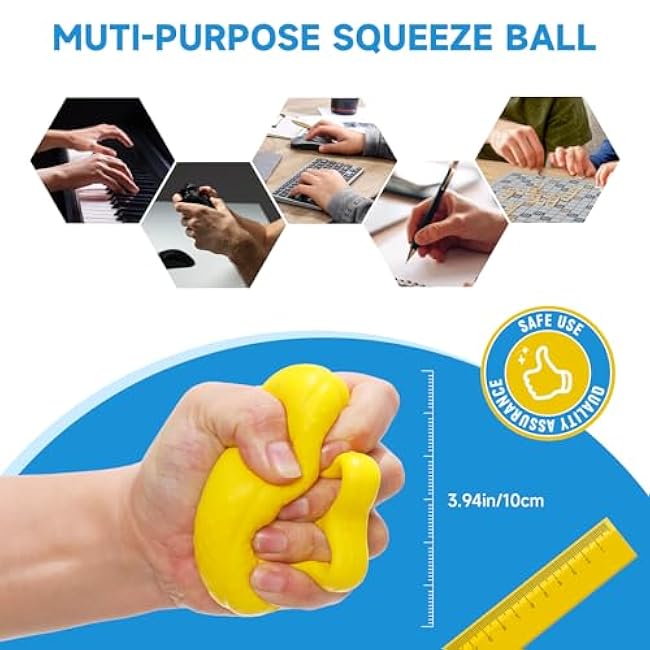 Fanwer Finger Exerciser Hand Squeeze Ball, Hand Grip Strength Trainer Build Hand, Finger and Wrist Strength, Finger Extension Exerciser for Rehab, Arthritis, Carpal Tunnel