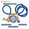 gohantee R134a Recharge Hose Kit with Gauge, AC Refrigerant Recharging Hose Measuring Kit, with Self-Sealing R-134a Can Tap Refrigerant Dispenser to R-12/R-22 Port, R134a Low Side Quick Couple #1