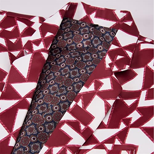 Men's Suit Men's Dress Groom Tuxedo Casual Men's Suit Red Party Men's Casual Slim Fit Suit Jacket Set 2PCS2