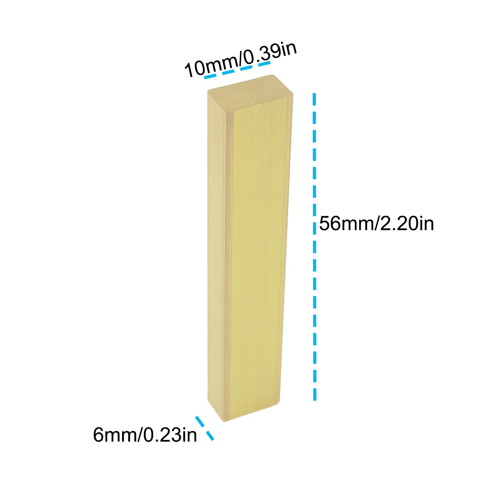 Briny River 2pcs Electric Bass Brass Nut Blank 56x6x10mm for Electric Basses Building Projects - Image 4