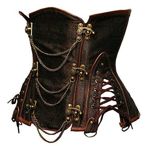 bslingerie® Gothic Steampunk Heavy Duty Waist Cincher Underbust Corset2