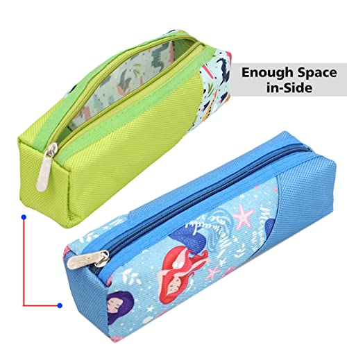 Image of TULMAN Polyester Multipurpose Pencil Pouch Kids Birthday Party Return Gifts to Carry Pencil Pens in Stationery Pouch with Zip Lock Accessories for Boys /Girls /Children (6 Pack) - Multicolor