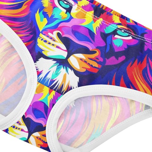 Cotton Toddler Underwear Floral Colorful Lion Head Purple Little Girl Panties Stylish Underpants Briefs 2t4