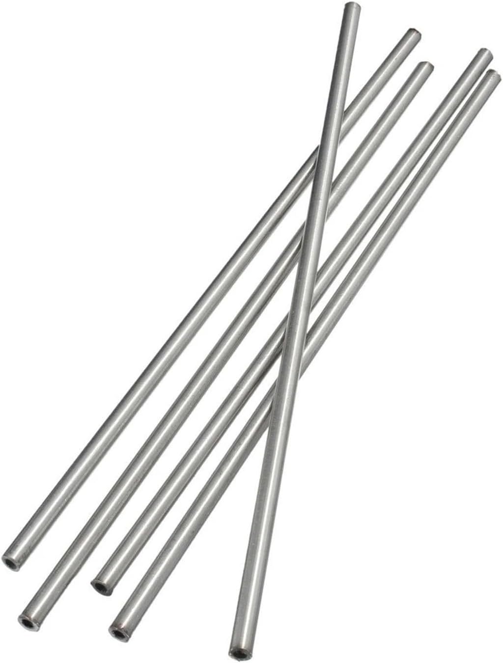 5pcs 304 Stainless Steel Round Capillary Tube 250mm(OD6xWT1mm)