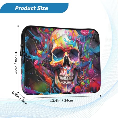 Funda colorida para laptop con diseño de calavera 13-14 pulg miniatura 3