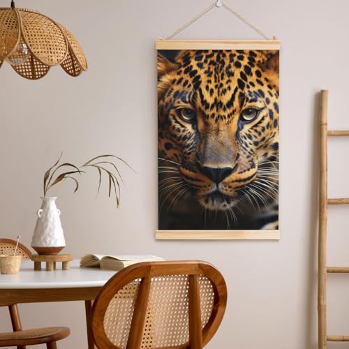 Impression léopard de qualité supérieure sur toile avec cadre en bois - 5