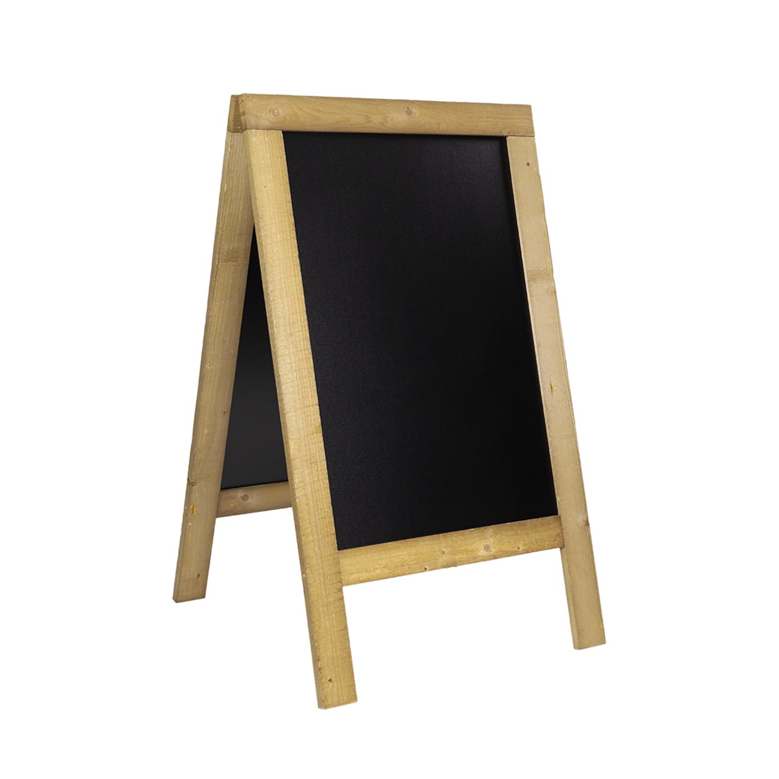 SECURIT - Pizarra con Caballete Doble Cara de Madera de Haya "Natural" | Pizarra para Rotulador de Tiza Líquida - Restaurante, Bar, Cafetería, Tienda - 75 x 135 cm - Color Caoba