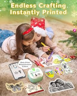 Sticker Printer, PrintPods Mini Printer Bluetooth Portable Thermal Sticker Maker Machine, Print Pod, Mini Thermal Inkless Bluetooth Printers, Impresora Portátil for Study Note, Journal, DIY, Kids Gift