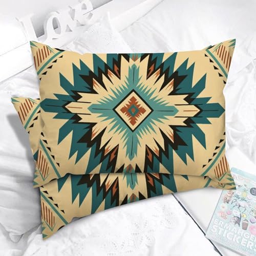 Housse de coussin ethnique rectangulaire coton lin lavable et robuste