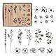 Blumen Stempel Set, 22 Stück Holz und Gummi Stempelset zum Basteln, Dekorativer Montierter Pflanzen Stempel