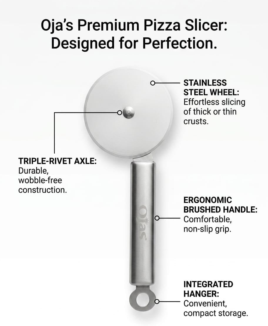 Pizza Cutter Wheel with Ergonomic Handle, 7.5 inch