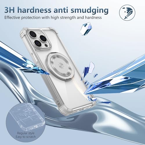 Image of Cubix Back Cover Case for iPhone 14 Pro Max Hard PC + TPU | Metal Ring Kickstand | 1500g Magnetic Hold | 360 Rotating Stand | Military Drop Protection | Air Cushioned Corners
